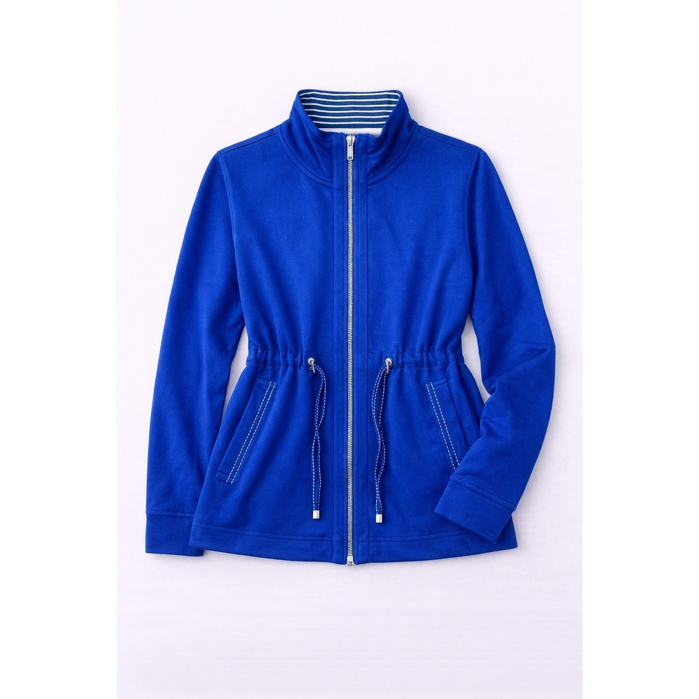 Jones New York Signature Blue Zip Jacket XL Drawstring Waist‎ Casual - Picture 2 of 12